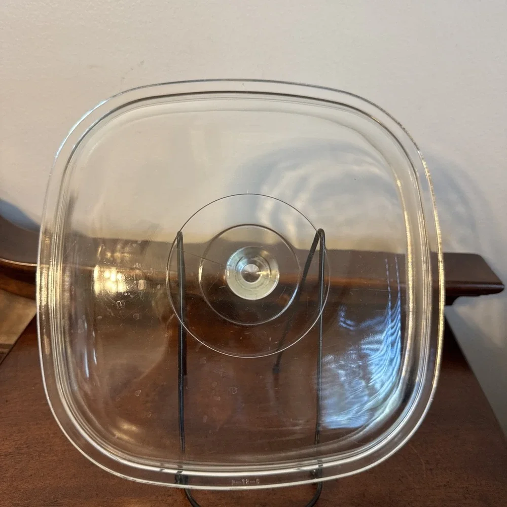 P-12-C Vintage Pyrex Glass Square Replacement Domed Casserole Lid